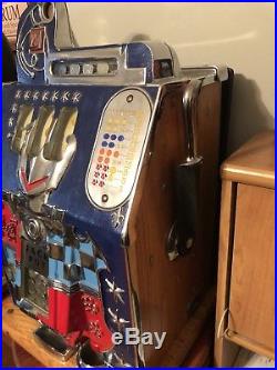 Mills Slot Machine Mystery Castle Front Front Load Jackpot Quarter GREAT RESTORE