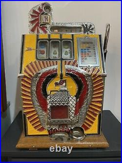 Mills Slot Machine War Eagle 1 Cent Penny Antique Vintage Mechanical Coin Op