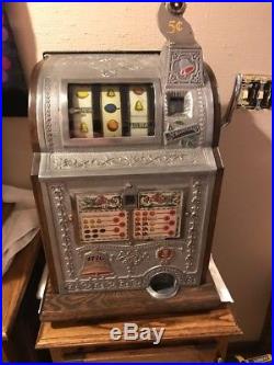 Mills Spearmint 5 Cent Gooseneck Antique Liberty Bell Slot Machine Coin Op Look