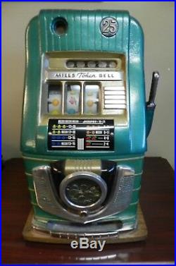 Mills Token Bell 25 Cent Slot Machine, Restored