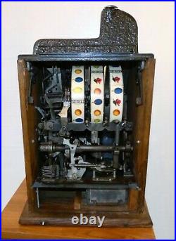 Mills War Eagle Nickle Slot Machine 1930's with Keys