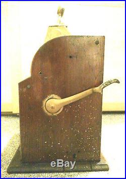 Mills antique gooseneck 1776 bell nickel 5 cent slot machine / trade stimulator
