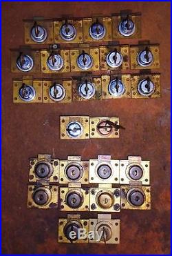 Mills antique slot machine and console locks, 26 locks, 19 keys, 5 matching