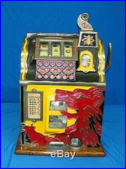 NEARLY MINT 193O MILLS 5 Cent Lion's Head Slot Machine PERFECT WORKING CONDITION