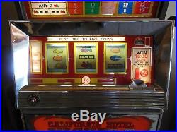 Nickel Slot Machine California Hotel Casino Play up to 5 Coins $50.00 Jackpot