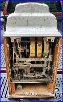 O D Jennings 5c Standard Chief Nickel Slot Machine, circa 1920's needs repair
