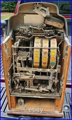 O D Jennings 5c Standard Chief Nickel Slot Machine, circa 1920's needs repair