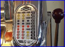 OLD Antique 1938 JENNINGS SUPER CHIEF 5 Cent NICKEL SLOT MACHINE Art Deco Design