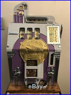 ORIGINAL 1930's 1¢ Mills Roman Head Antique Slot Machine coin op