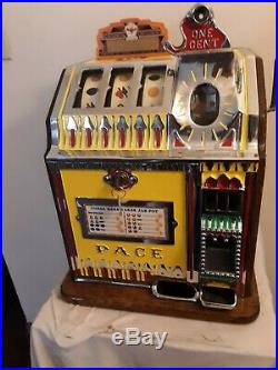 ORIGINAL 1930's 1¢ Pace Bantam Antique Slot Machine. Coin op