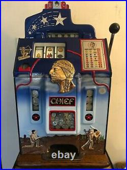 ORIGINAL 1930's 10¢ Jennings Scene Chief Antique Slot Machine coin op