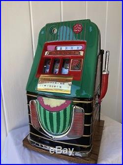 ORIGINAL 1940's 25¢ Mills Water Melon High Top Antique Slot Machine
