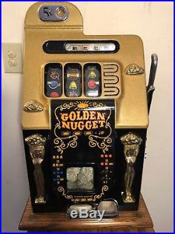 ORIGINAL 1940's 5¢ Mills Antique Slot Machine Golden Nugget model''coin op'