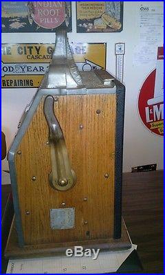 Original Antique 1933 Mills One Cent Special Gold Award Blue Front Slot Machine