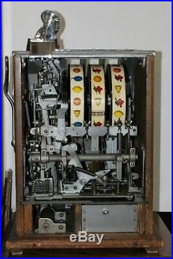 Old Antique 1930s MILLS 5c SKYSCRAPER Art Deco 3 Reel SLOT MACHINE -WORKS