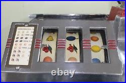 Old Antique 1930s MILLS SKYSCRAPER 5 Cent 3 Reel Coin Op SLOT MACHINE -WORKS
