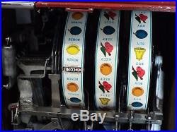 Old Antique PACE COMET 5c Cent 3 Reel Manual SLOT MACHINE Casino -WORKS