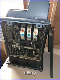 Old Antique Vintage 1930's Mills Diamond Front Nickel 5 Cent Slot Machine Works