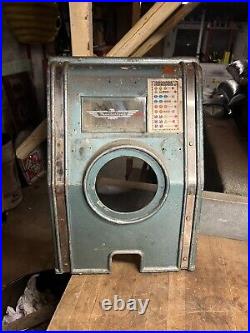 Old Fair Play Mills Coin Slot Machine Metal Faceplate Frame Thunderbird Parts