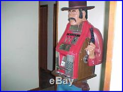 One Armed Bandit Antique Mills 25 cent Hi Top Slot Machine in wood carving