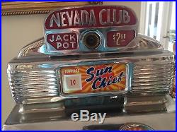 One Cent Nevada Club Jennings Antique Slot Machine