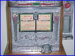 Original 1922 Mills OK Antique Slot Machine WithSide Vendor and Future Pay