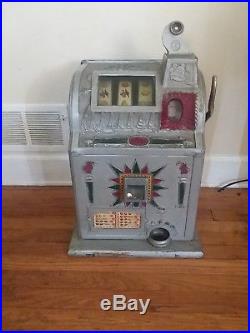 Original Antique 1929 Mills Starburst Nickel Slot 5 Cent Slot Machine