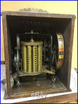 Original Antique 5c Mills Check Boy Coin-Op Slot Machine/Trade Stimulator