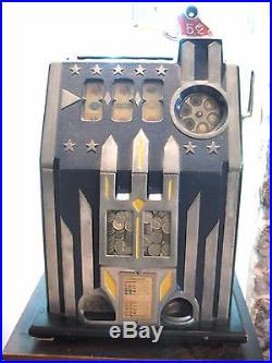 Original Antique COMET 5 CENT Slot Machine WORKS- Pace Mfg. Company