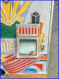 Original Jennings Little Duke Slot Machine One Cent Penny Gum Fully Functional