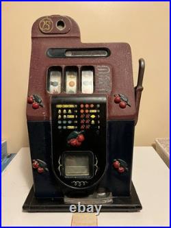 Original Mills Black Cherry 5 Cent Antique Slot Machine 1940's Collectible Works