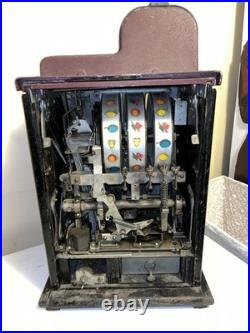 Original Mills Black Cherry 5 Cent Antique Slot Machine 1940's Collectible Works