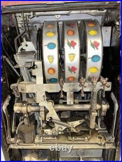 Original Mills Black Cherry 5 Cent Antique Slot Machine 1940's Collectible Works