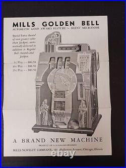 Original Mills Slot Machine Golden Bell Roman Head Advertisement