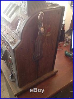 Original Vintage Working Mills Poinsettia 5 Cent Slot Machine