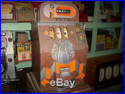 PENNY Mills HORSEHEAD B-O-N-U-S Slot Machine 1c ORIGINAL lock door cash box