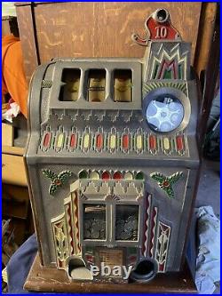 Pace 10c Vintage Mechanical Antique Slot Machine Art Deco Original 3 Reel Casino
