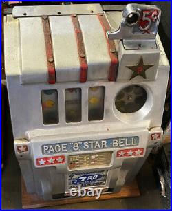 Pace 5c 8 Star Bell Slot Machine circa 1930's