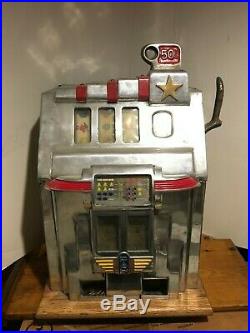 Pace Fifty 50 Cent Antique Mechanical Slot Machine Complete Original