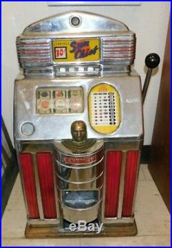 RARE 1940's Jennings Indian Sun Chief 10 Cent Slot Machine WORKS WELL