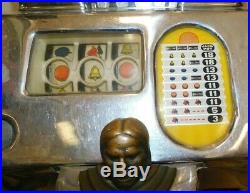 RARE 1940's Jennings Indian Sun Chief 10 Cent Slot Machine WORKS WELL