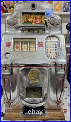 RARE Jennings Standard Chief 5 Cent Table Slot Machine WORKS! WITH KEYS