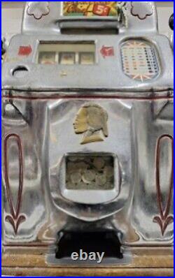 RARE Jennings Standard Chief 5 Cent Table Slot Machine WORKS! WITH KEYS