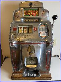 RARE Jennings Standard Chief 5 Cent Table Slot Machine WORKS! WITH KEYS