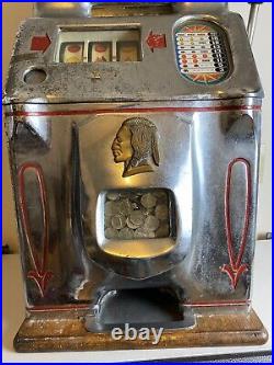 RARE Jennings Standard Chief 5 Cent Table Slot Machine WORKS! WITH KEYS