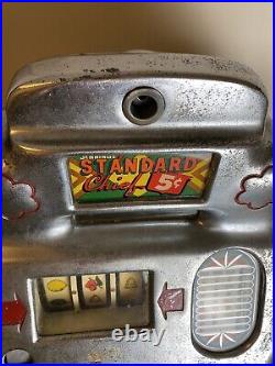 RARE Jennings Standard Chief 5 Cent Table Slot Machine WORKS! WITH KEYS