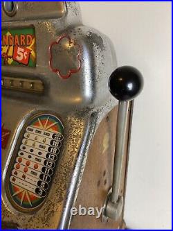 RARE Jennings Standard Chief 5 Cent Table Slot Machine WORKS! WITH KEYS