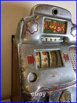 RARE Jennings Standard Chief 5 Cent Table Slot Machine WORKS! WITH KEYS