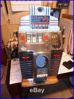 Rare Original O. D. Jennings 1941'silver Moon Chief' 10 Cent / Dime Slot Machine