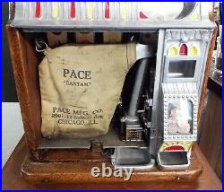 RARE Old Antique 1930s PACE Model CAX Bantam 1c Penny SLOT MACHINE